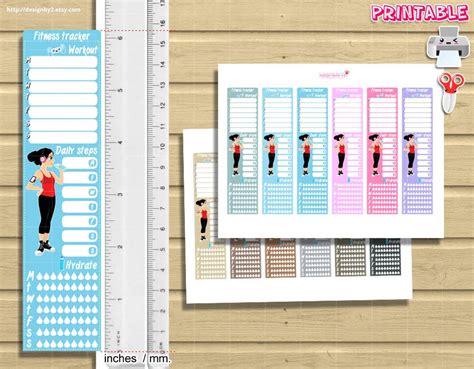 Weekly Workout Sidebar Tracker Fitness Printable Planner Etsy