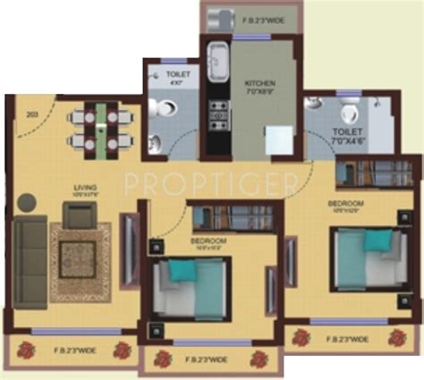 850 Sq Ft 2 Bhk Floor Plan Image Lalani Orchid Available For Sale Rs