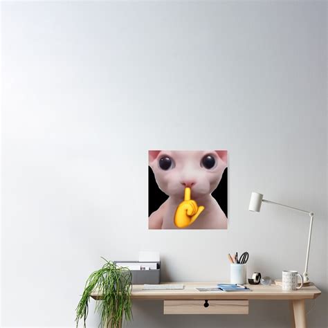 Hd Bingus Shushing Cat Face Meme Poster For Sale By Fomodesigns