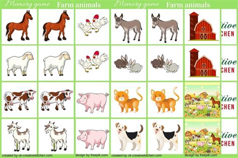 Farm Animals Memory Game Free Printable Creative Kitchen