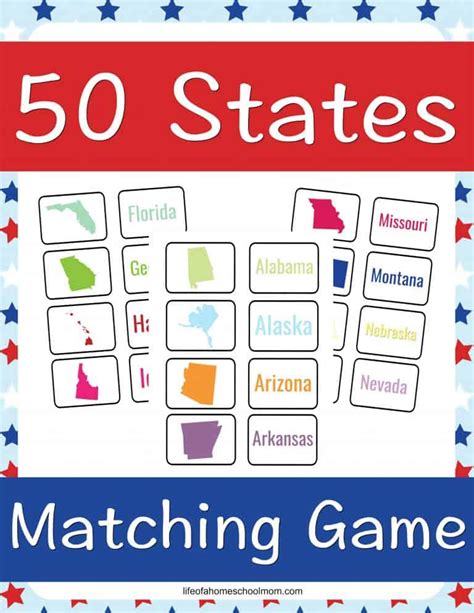 Free 50 States Matching Game Printable Mom For All Seasons Matching