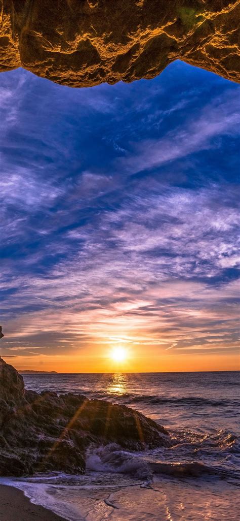 Malibu California Sunset Beach Ocean Coast Sky 5k Iphone X Wallpapers