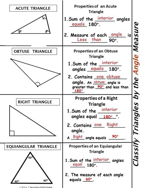 Classify Triangles By Angle Measure And Side Lenghts Foldable Triangle Worksheet Classifying