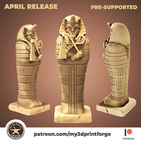 3d file egypt pharaoh sarcophagus 32mm and 75mm pre supported・3d printable model to download・cults