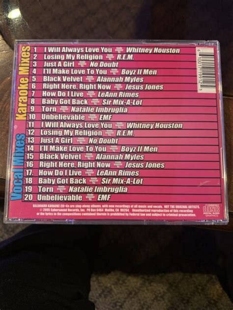 Billboard 1990 S Top 10 Karaoke Vol 1 Cd G Ebay