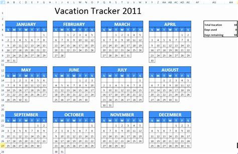 9 Vacation Excel Template Excel Templates