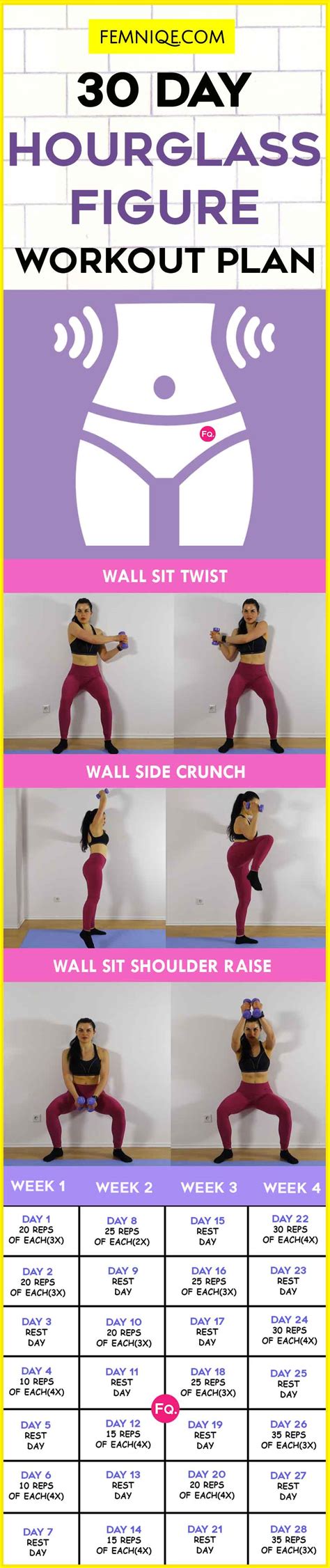 hourglass figure workout in 30 days plan tiny waist and big butt