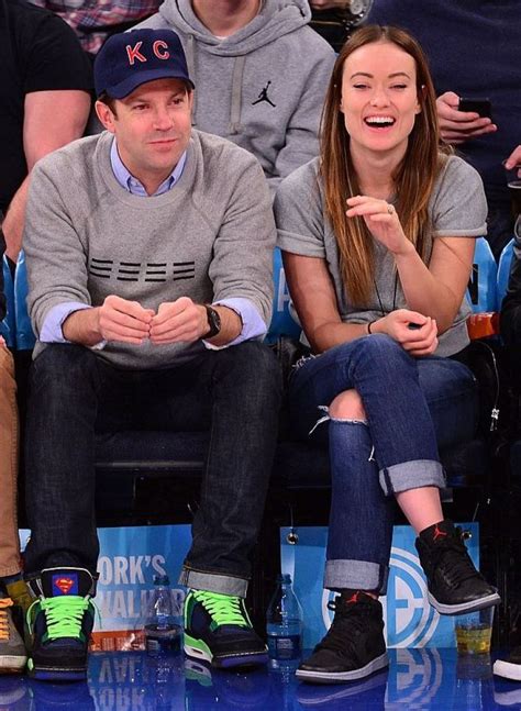 Olivia Wilde And Jason Sudeikis At New York Knicks Game At Madison