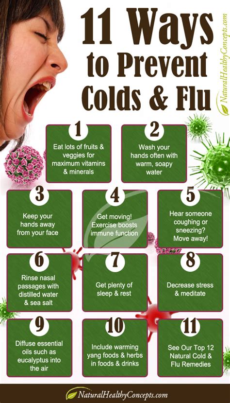 11 Ways How To Cure Colds And Flu Infographic