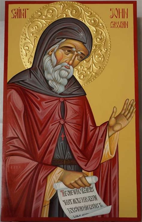 Saint John Cassian Hand Painted Byzantine Icon Halo Relief Gold Leaf