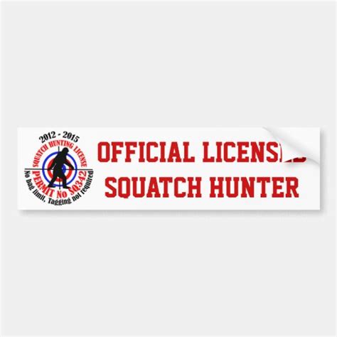 Official Squatch Hunter Bumper Sticker Zazzle