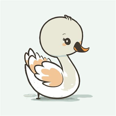 Premium Vector Vector Cute Swan Cartoon Style