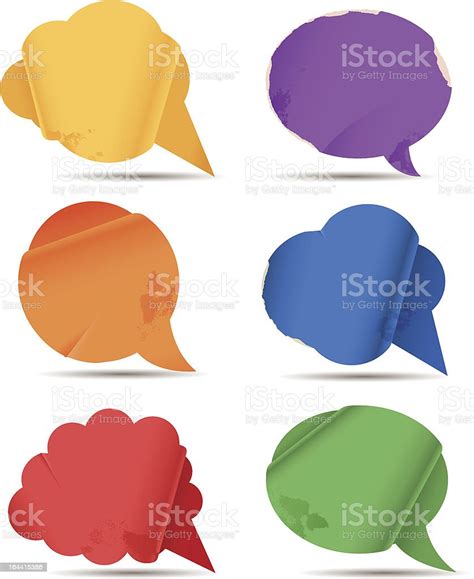 Colored Paper Speech Bubbles Stock Illustration Download Image Now