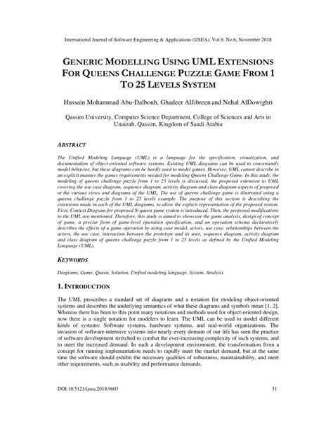 Pdf Generic Modelling Using Uml Extensions For Queens Challenge