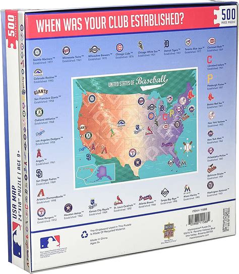 Best Buy Sp Images Masterpieces Mlb Usa Map 500pc Puzzle Masbbmlbm
