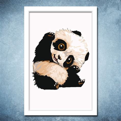 Cute little drawings cute easy drawings art drawings beautiful funny drawings amazing drawings kawaii drawings doodle drawings kid drawings drawing for beginners. Cute Panda Cartoon Poster on Canvas Acrylic Painting ...