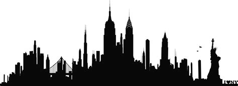 New York City Skyline Silhouette Wall Decal Phonograph Record Silhouette Png Download 2479