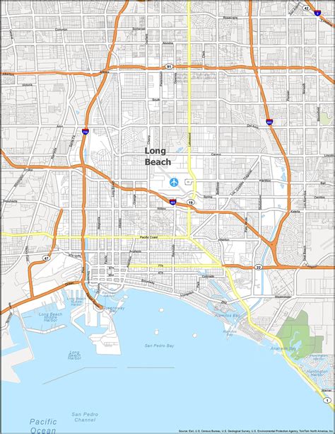 Long Beach California Map Gis Geography