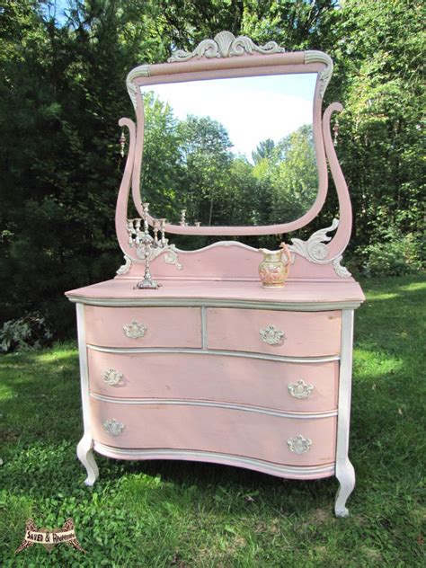 Solddresser With Mirror Shabby Chic Dresser Cottage Chic Pink