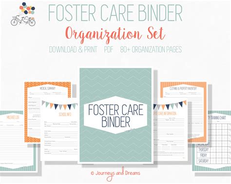 Foster Care Organization Binder 80 Pages 85x11