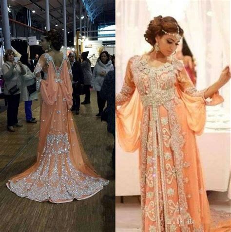 Elegant Kaftanabayaarabic Evening Dresses 2016 Beaded Sequins Appliques Chiffon Long Formal