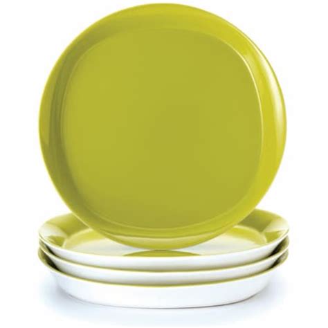 Rachael Ray Dinnerware Round And Square 4 Piece Dinner Plate Set Green