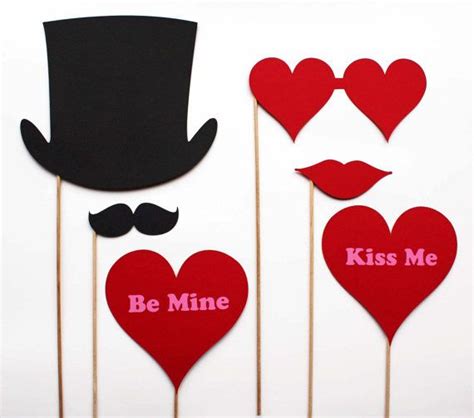 Valentines Day Photo Booth Props 6 Piece By Bebopprops On Etsy 1500