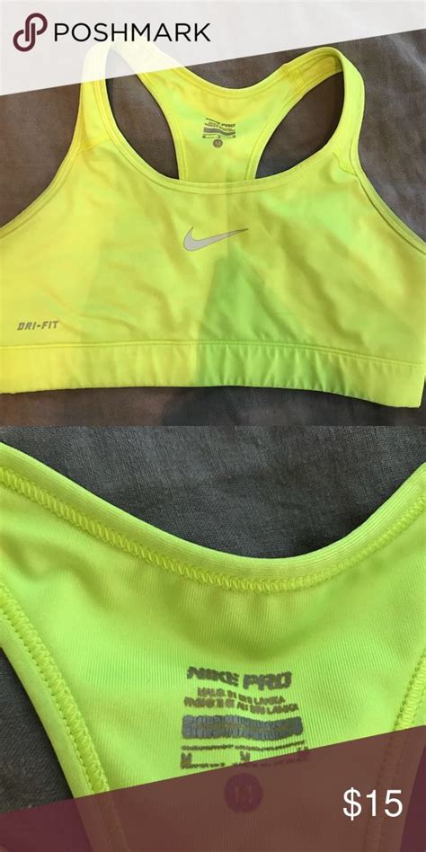 Nike Pro Neon Yellow Sports Bra Yellow Sports Bras Sports Bra Nike