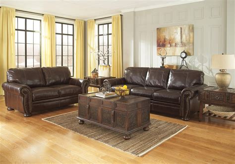 Buy Ashley Banner Sofa And Loveseat Set 2 Pcs In Coffee Genuine