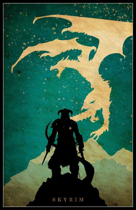 Skyrim Minimalist Video Game Poster By Posterexplosion On