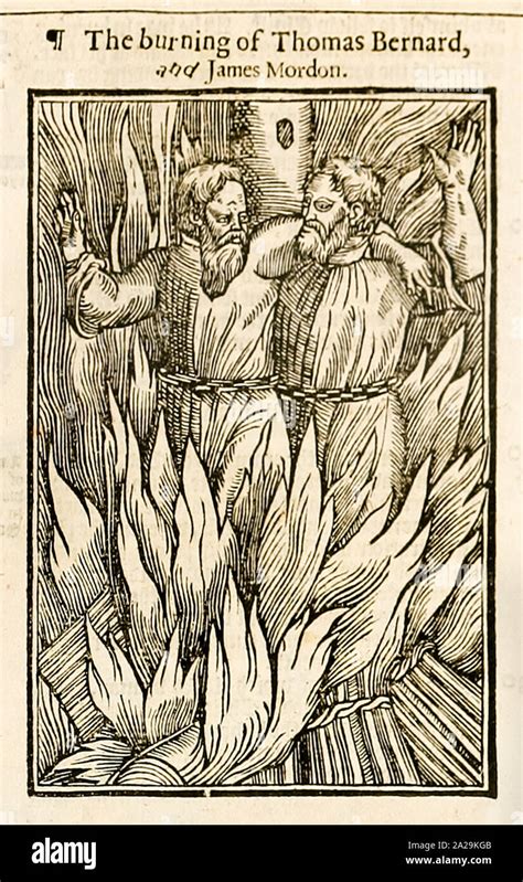 ‘the Burning Of Thomas Bernard And James Mordon Woodcut Depicting