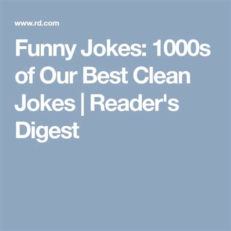Funny Jokes 1000s Of Our Best Clean Jokes Readers Digest Good