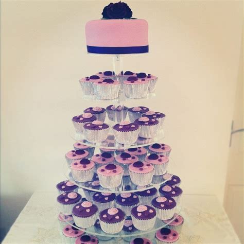 Purple Cupcake Wedding Cake Wedding Cakes With Cupcakes Purple