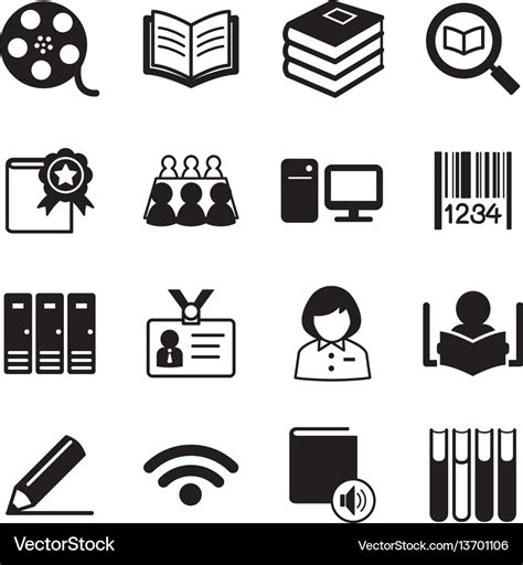Library Icons Symbol Royalty Free Vector Image