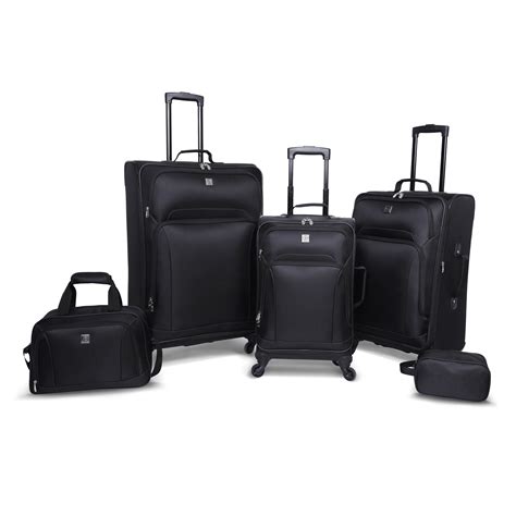 Protege - Protege 5 Piece Spinner Luggage Set, Black, Includes 28