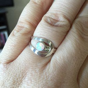 Opaal Ring Zilveren Opaal Ring Witte Opaal Ring Opaal Edelsteen Ring