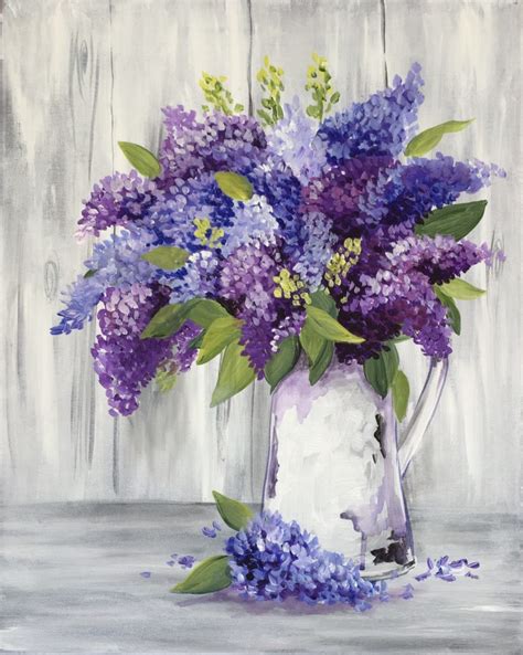 Paint And Sip Luscious Lilacs Pottery Factory Brookfield