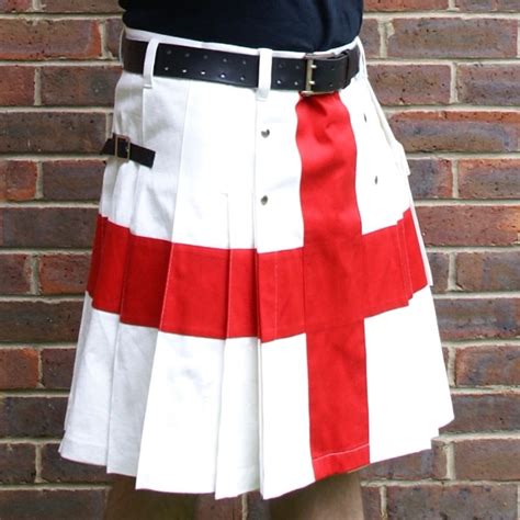 St Georges Cross English Flag Kilt In Off White Modern Kilts For