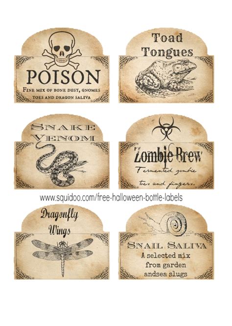 Free Printable Halloween Labels For Bottles And Potions Web Required