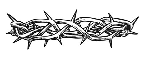 Crown Of Thorns Jesus Christ Side View Ink Vector 17587703 Vector Art