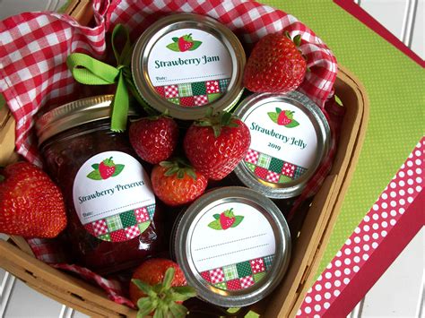 Colorful Adhesive Canning Jar Labels Country Quilt Strawberry Raspberry Canning Labels For