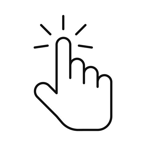 Hand Click Cursor And Pointer Icon Mouse Hover Ui Illustration Design