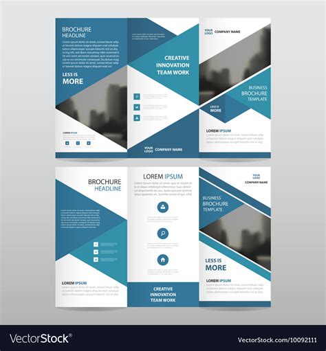 Blue Business Trifold Leaflet Brochure Templates Vector Image C6c