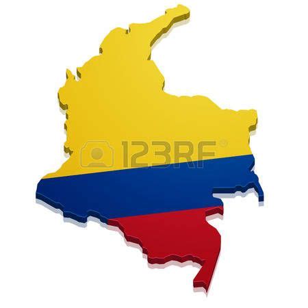 ilustración detallada de un mapa de Colombia con la bandera vector