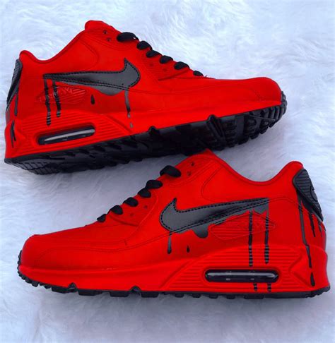 Red Air Max 90 Drip Shoes Shoes Nike Shoes Footwear