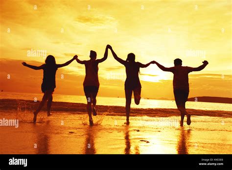 Summer Beach Happy Friends Group Men Hi Res Stock Photography And