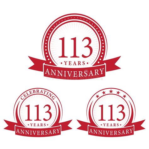 113 Years Anniversary Celebration Logotype 113th Anniversary Logo