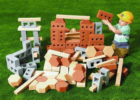 Realistic Jumbo Foam Construction Bricks Blocks Wood Planks And