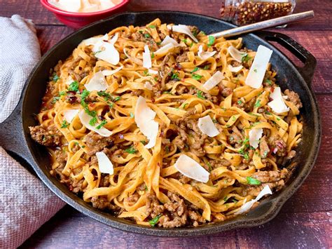 Tagliatelle with Red Wine Bolognese Sauce
