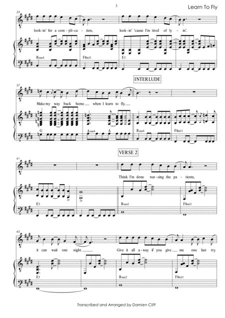Learn To Fly Foo Fighters Music Sheet Download